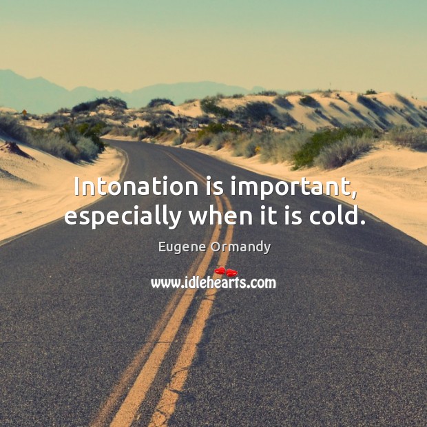 Intonation is important, especially when it is cold. Eugene Ormandy Picture Quote