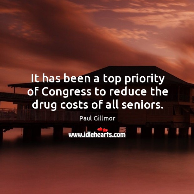 It has been a top priority of congress to reduce the drug costs of all seniors. Image