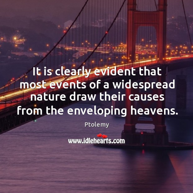 It is clearly evident that most events of a widespread nature draw Nature Quotes Image