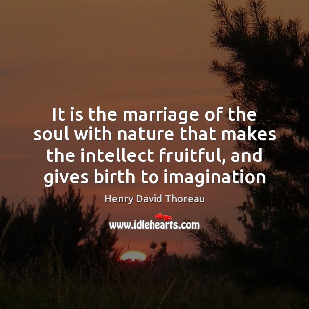 It is the marriage of the soul with nature that makes the Image