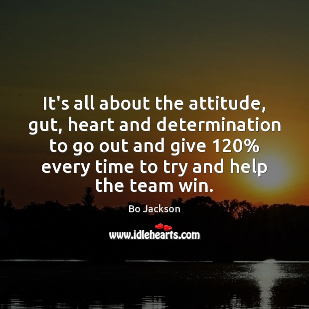 It’s all about the attitude, gut, heart and determination to go out Attitude Quotes Image