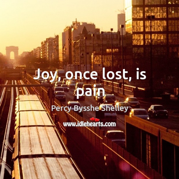 Joy, once lost, is pain Image