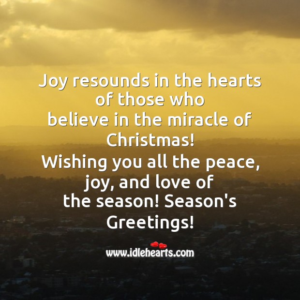 Joy resounds in the hearts Christmas Quotes Image