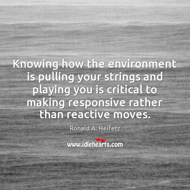 Knowing how the environment is pulling your strings and playing you is Environment Quotes Image