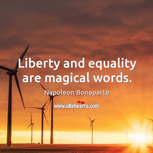 Liberty and equality are magical words. Image