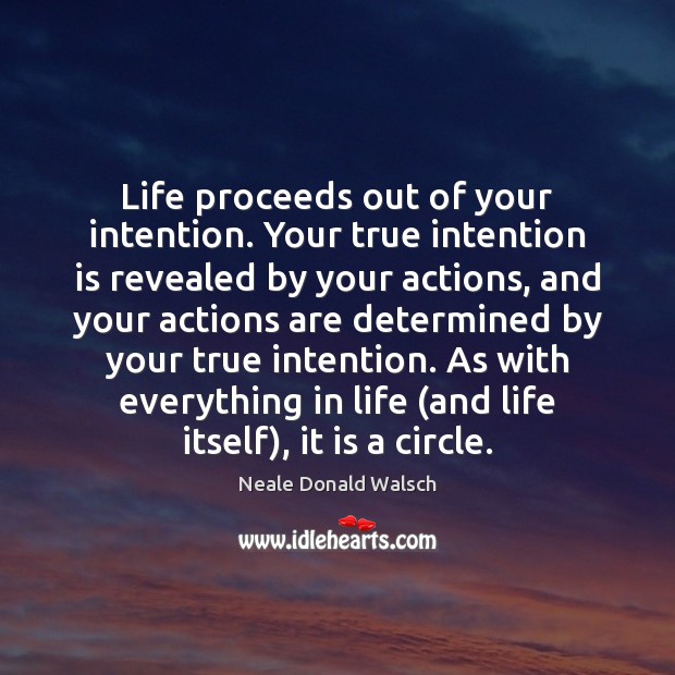 Life proceeds out of your intention. Your true intention is revealed by Image