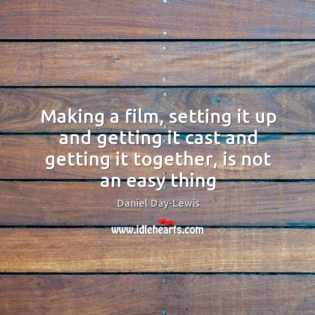 Making a film, setting it up and getting it cast and getting Image