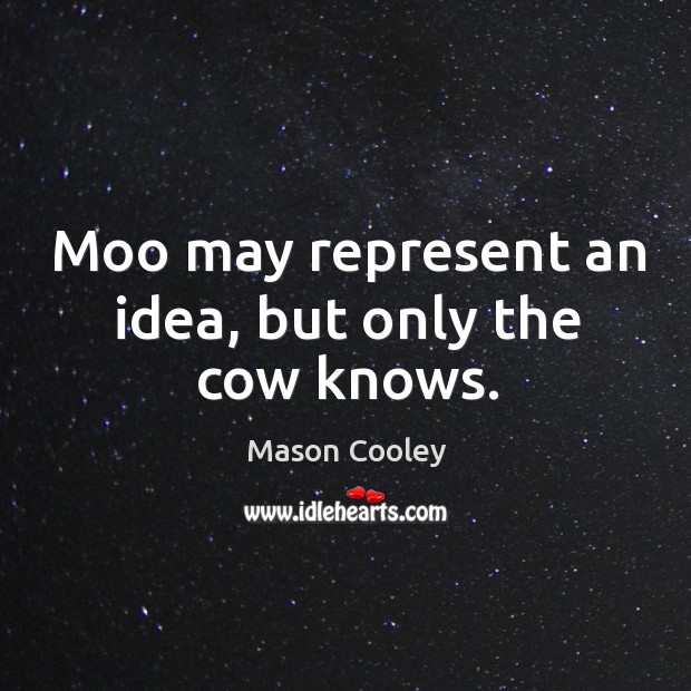 Moo may represent an idea, but only the cow knows. Image