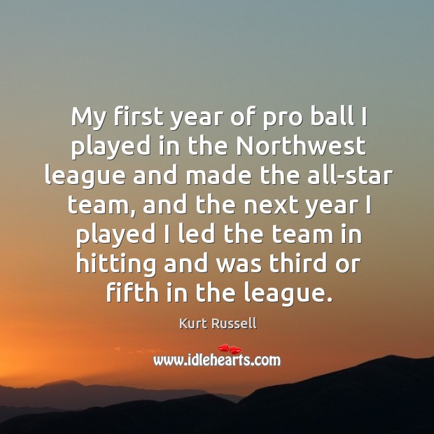 My first year of pro ball I played in the northwest league and made the all-star team Team Quotes Image