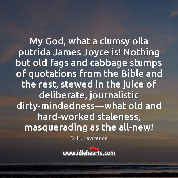 My God, what a clumsy olla putrida James Joyce is! Nothing but Picture Quotes Image