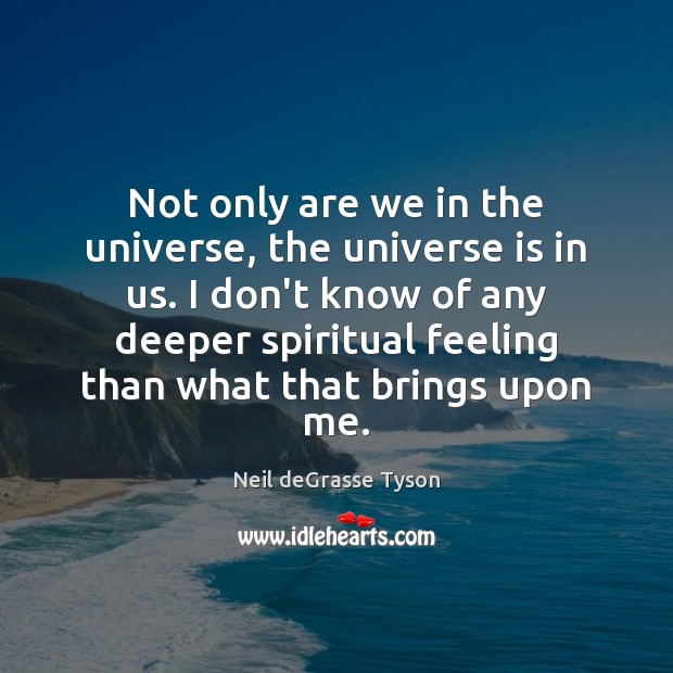 Not only are we in the universe, the universe is in us. Image