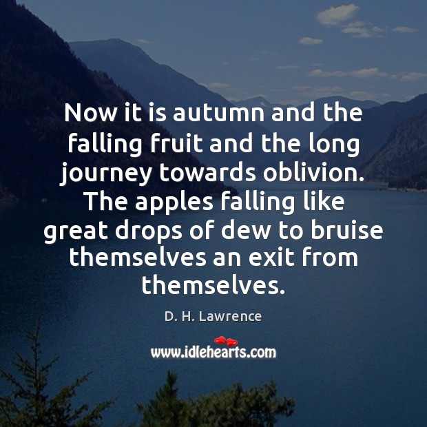 Now it is autumn and the falling fruit and the long journey Image