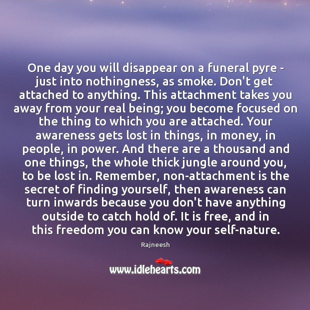 One day you will disappear on a funeral pyre – just into Nature Quotes Image