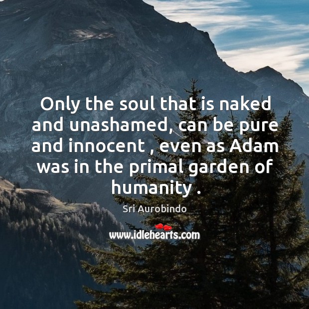 Only the soul that is naked and unashamed, can be pure and Humanity Quotes Image