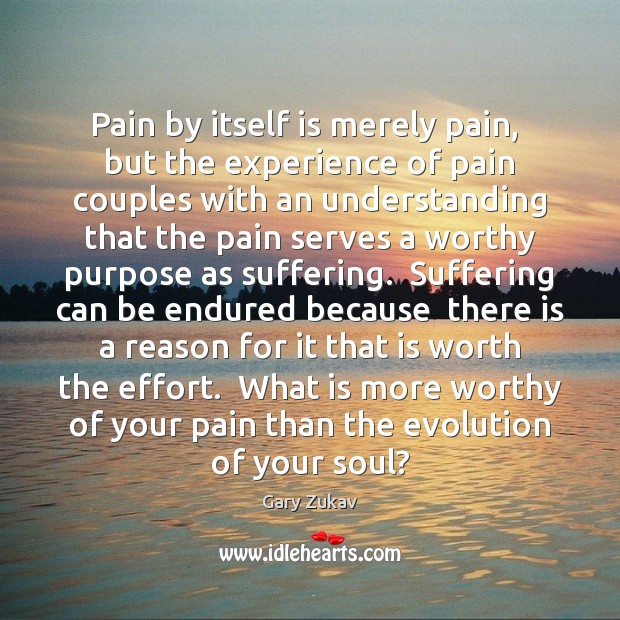 Pain by itself is merely pain,  but the experience of pain couples Effort Quotes Image