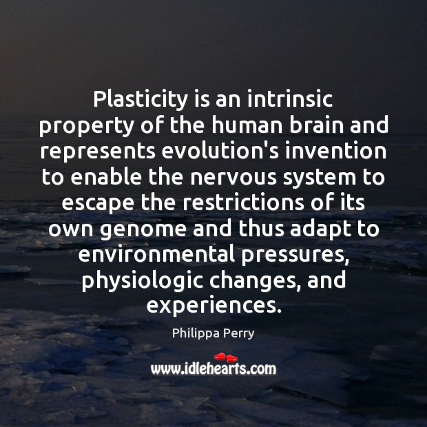 Plasticity is an intrinsic property of the human brain and represents evolution’s Picture Quotes Image