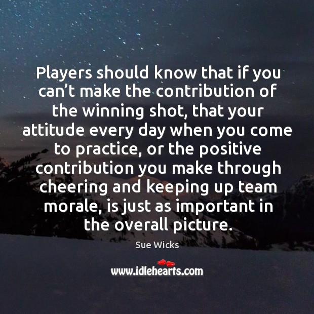 Players should know that if you can’t make the contribution of the winning shot Practice Quotes Image
