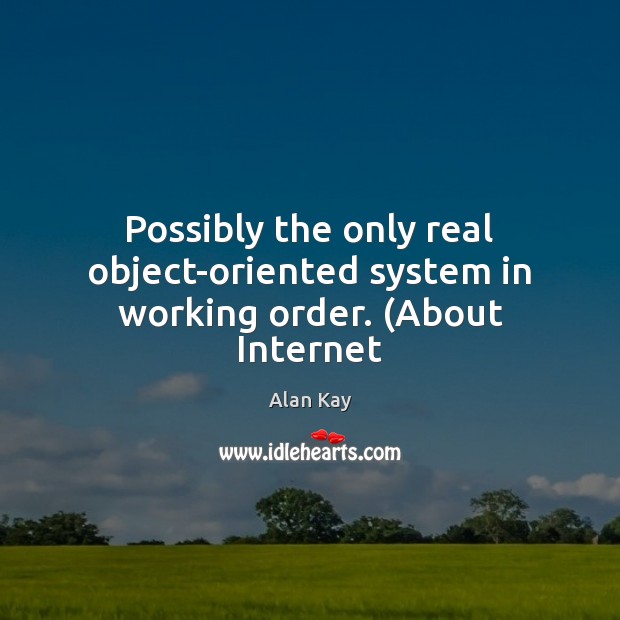 Possibly the only real object-oriented system in working order. (About Internet Image