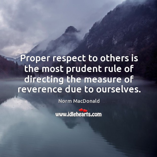 Proper respect to others is the most prudent rule of directing the Image