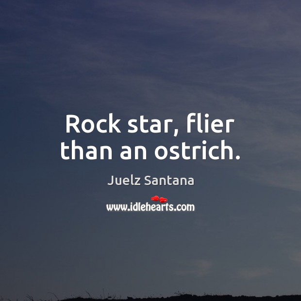 Rock star, flier than an ostrich. Image