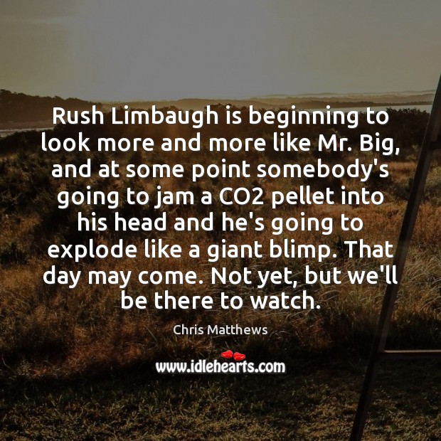 Rush Limbaugh is beginning to look more and more like Mr. Big, Image