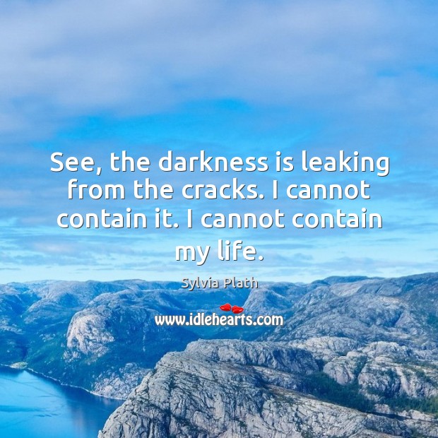 See, the darkness is leaking from the cracks. I cannot contain it. Picture Quotes Image