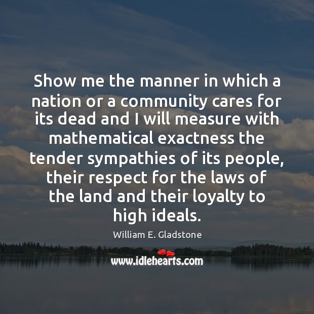 Show me the manner in which a nation or a community cares Respect Quotes Image