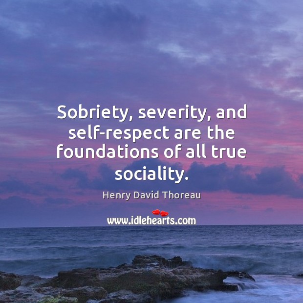 Sobriety, severity, and self-respect are the foundations of all true sociality. Respect Quotes Image