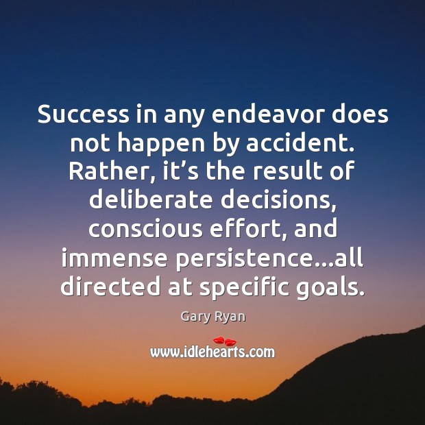 Success in any endeavor does not happen by accident. Rather, it’s Effort Quotes Image