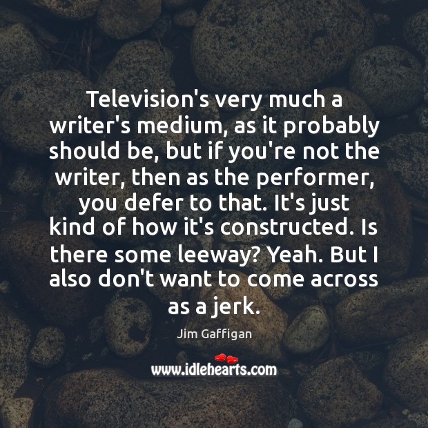 Television’s very much a writer’s medium, as it probably should be, but Jim Gaffigan Picture Quote