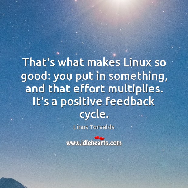 That’s what makes Linux so good: you put in something, and that Effort Quotes Image