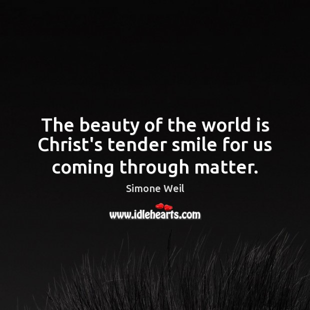 The beauty of the world is Christ’s tender smile for us coming through matter. Image