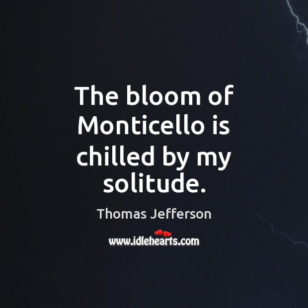 The bloom of Monticello is chilled by my solitude. Image