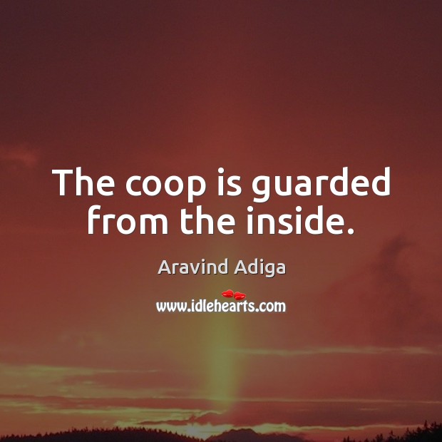 The coop is guarded from the inside. Image