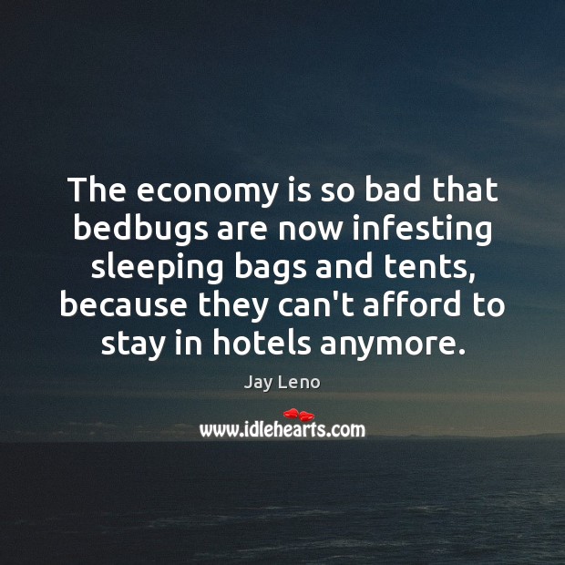 The economy is so bad that bedbugs are now infesting sleeping bags Economy Quotes Image