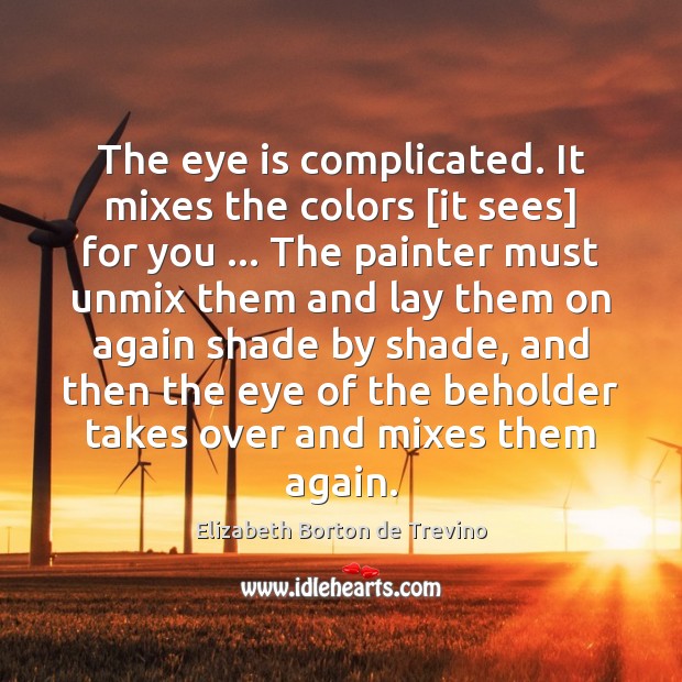 The eye is complicated. It mixes the colors [it sees] for you … Image