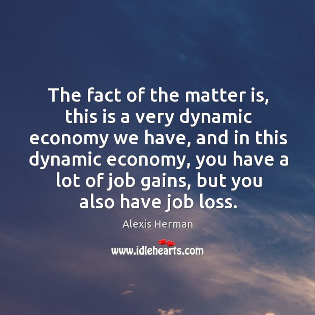The fact of the matter is, this is a very dynamic economy we have Economy Quotes Image
