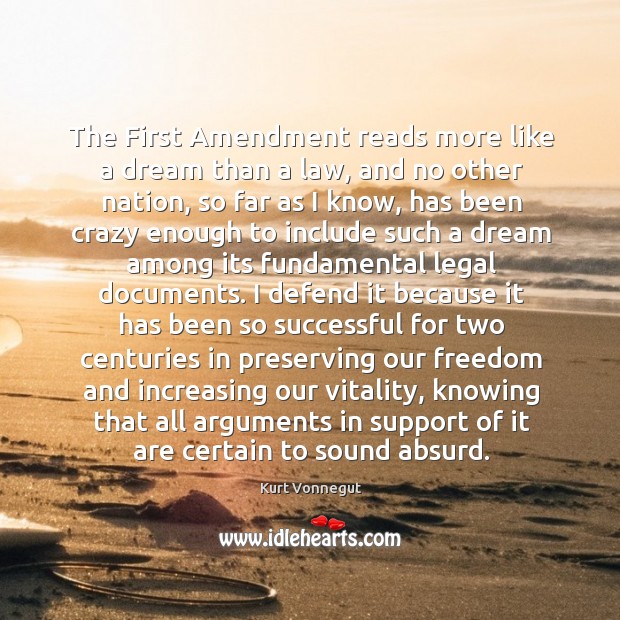 The First Amendment reads more like a dream than a law, and Image