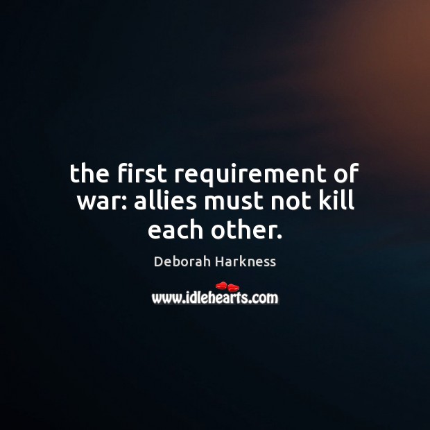 The first requirement of war: allies must not kill each other. Image