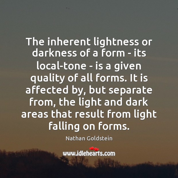 The inherent lightness or darkness of a form – its local-tone – Image