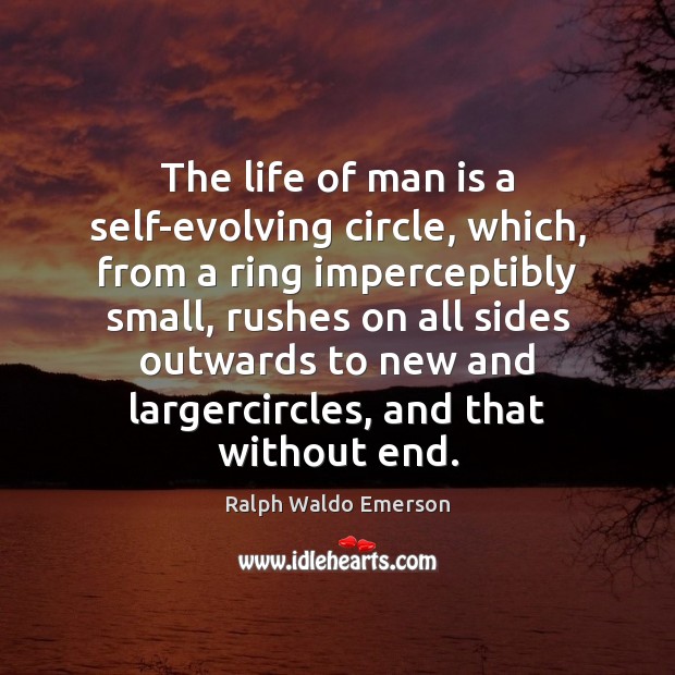 The life of man is a self-evolving circle, which, from a ring Picture Quotes Image