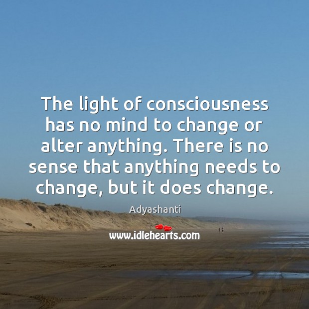 The light of consciousness has no mind to change or alter anything. Picture Quotes Image