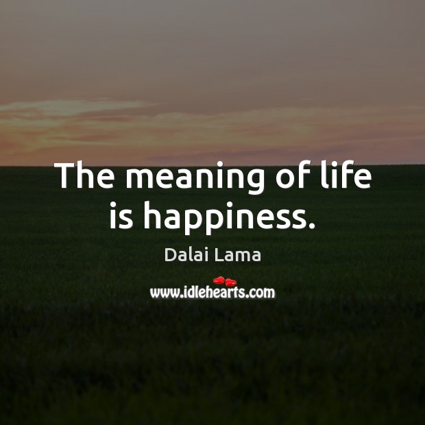 The meaning of life is happiness. Dalai Lama Picture Quote