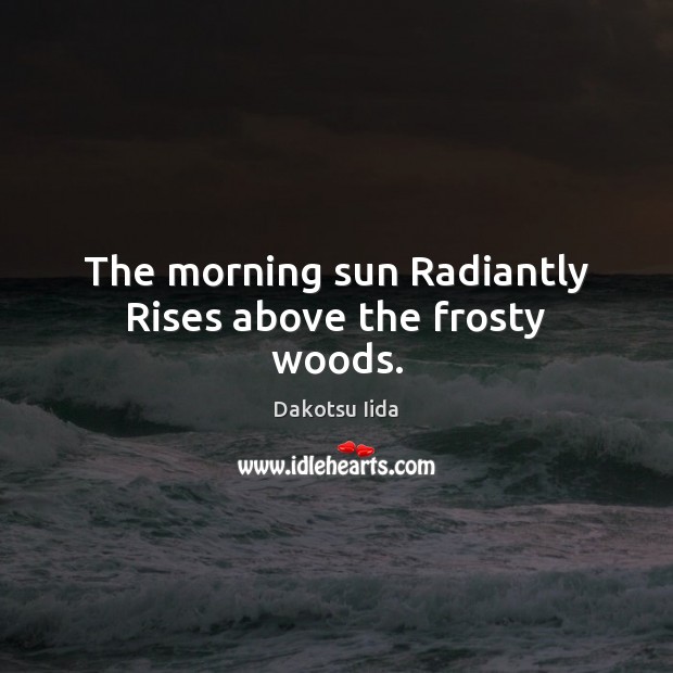 The morning sun Radiantly Rises above the frosty woods. Picture Quotes Image