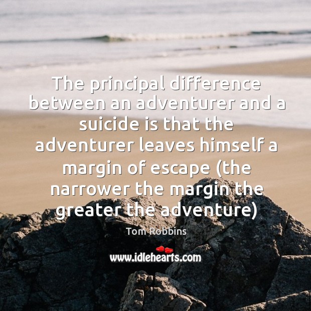 The principal difference between an adventurer and a suicide is that the Image