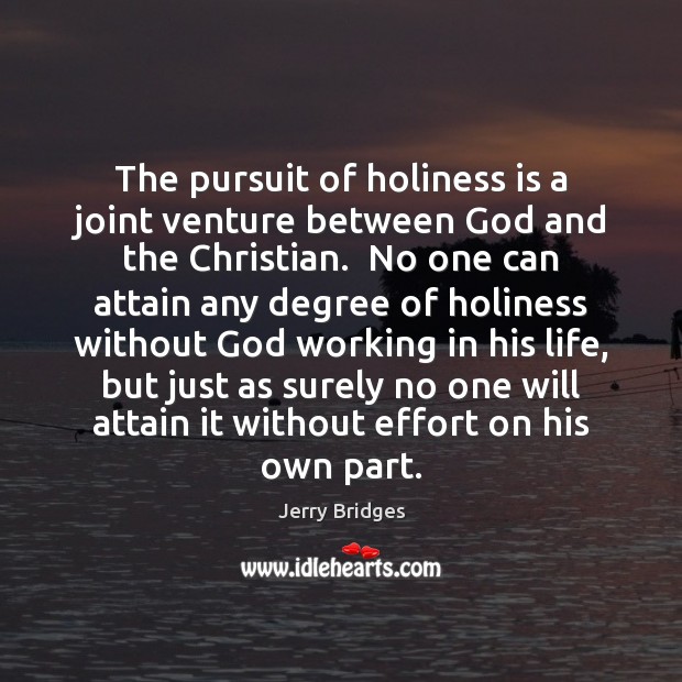 The pursuit of holiness is a joint venture between God and the Effort Quotes Image