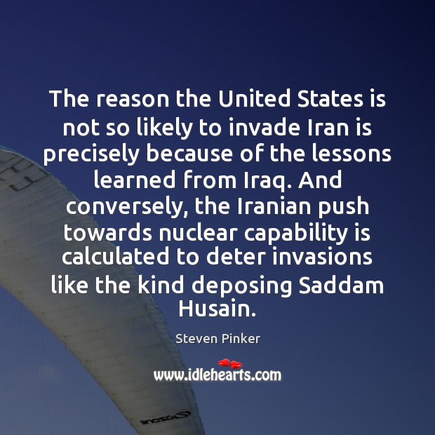 The reason the United States is not so likely to invade Iran Image