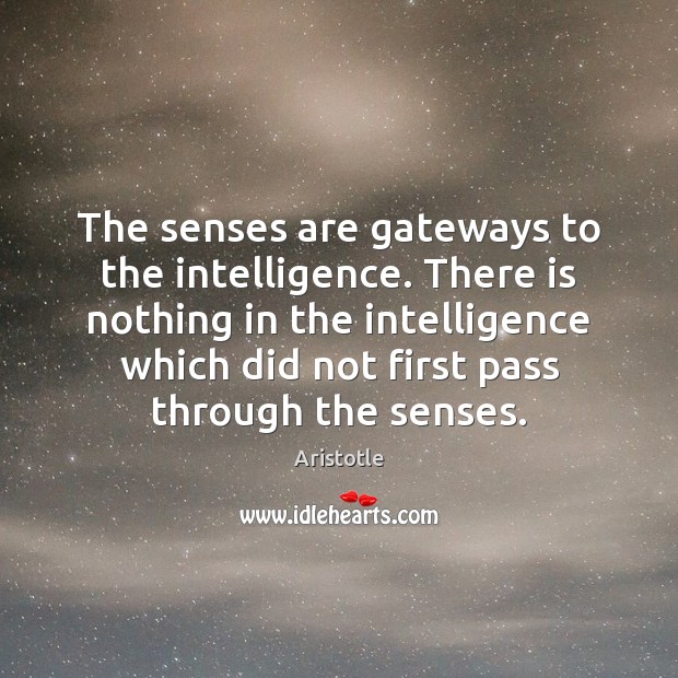 The senses are gateways to the intelligence. There is nothing in the Aristotle Picture Quote