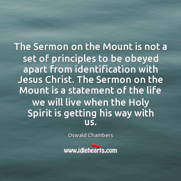 The Sermon on the Mount is not a set of principles to Image