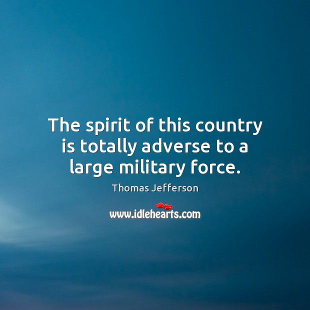 The spirit of this country is totally adverse to a large military force. Image